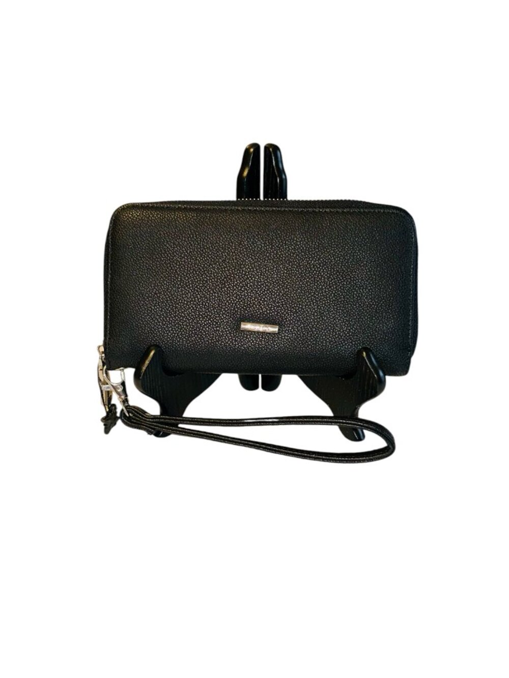BCBG Black Pebbled Leather Wallet